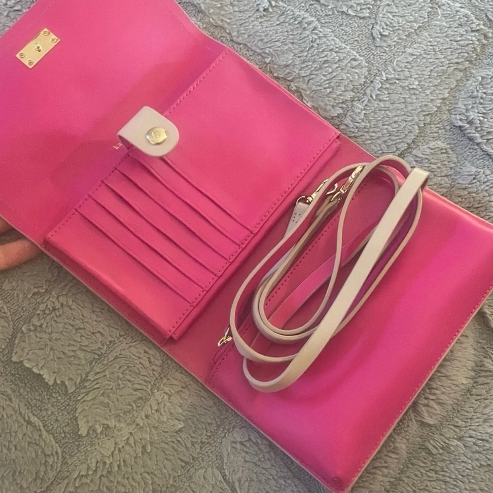Kate Spade Winnie Wallet on Chain Arbour Hil Blush Pink Leather